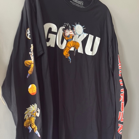 Dragon Ball Z Black Long Sleeve Tee goku design on front and sleeves NWOT cotton - Picture 3 of 4